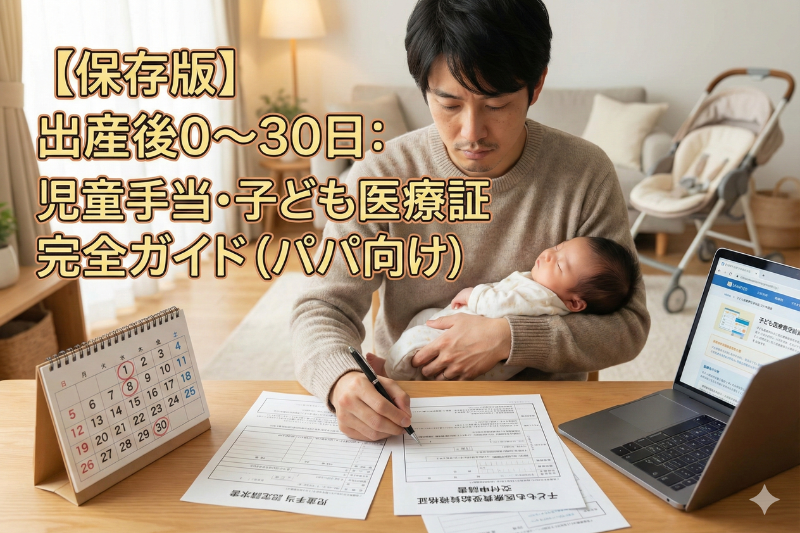 【保存版】出産後0〜30日：児童手当・子ども医療証 完全ガイド（パパ向け）
