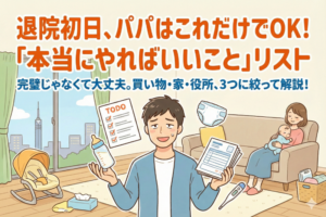 退院初日にパパがやることチェックリスト（買い物・家・役所）